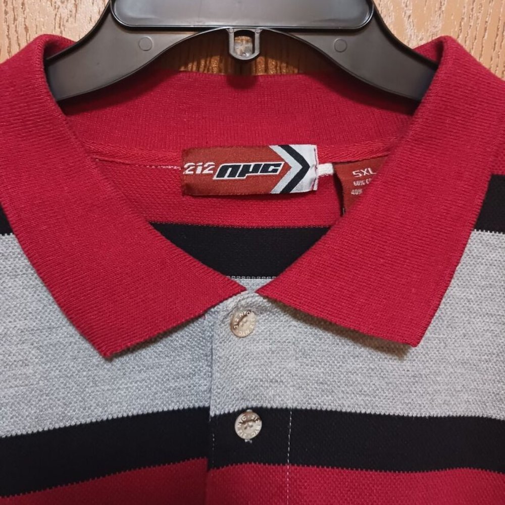 (2)-212 NYC(Polo Shirts)-(Red/Gray/Black)-(Blue/Red/White)-(Pre-owned)-(5XL)-$30 - Picture 3 of 6